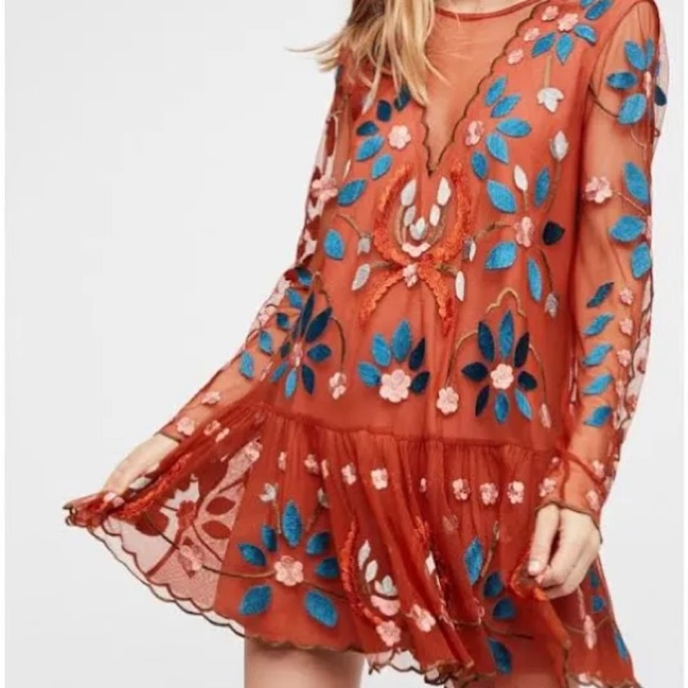 Free People Hearts Are Wild Dress in Bronze